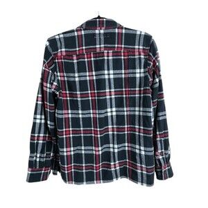 Duluth Trading Co. Women's Free Swingin' Flannel Shirt Size M black/red Gorpcore